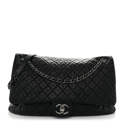 Chanel Grained Calfskin Quilted XXL Travel Flap Bag Black 1 of 12