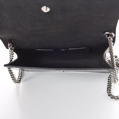 Alexander McQueen Calfskin Crocodile Embossed Skull Mini Crossbody Bag Black 7 of 8