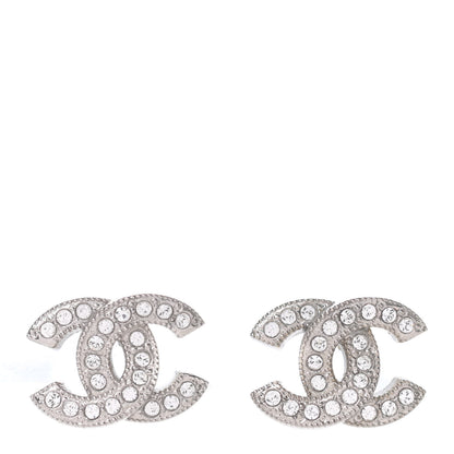 Chanel Crystal CC Earrings Silver 1 of 4