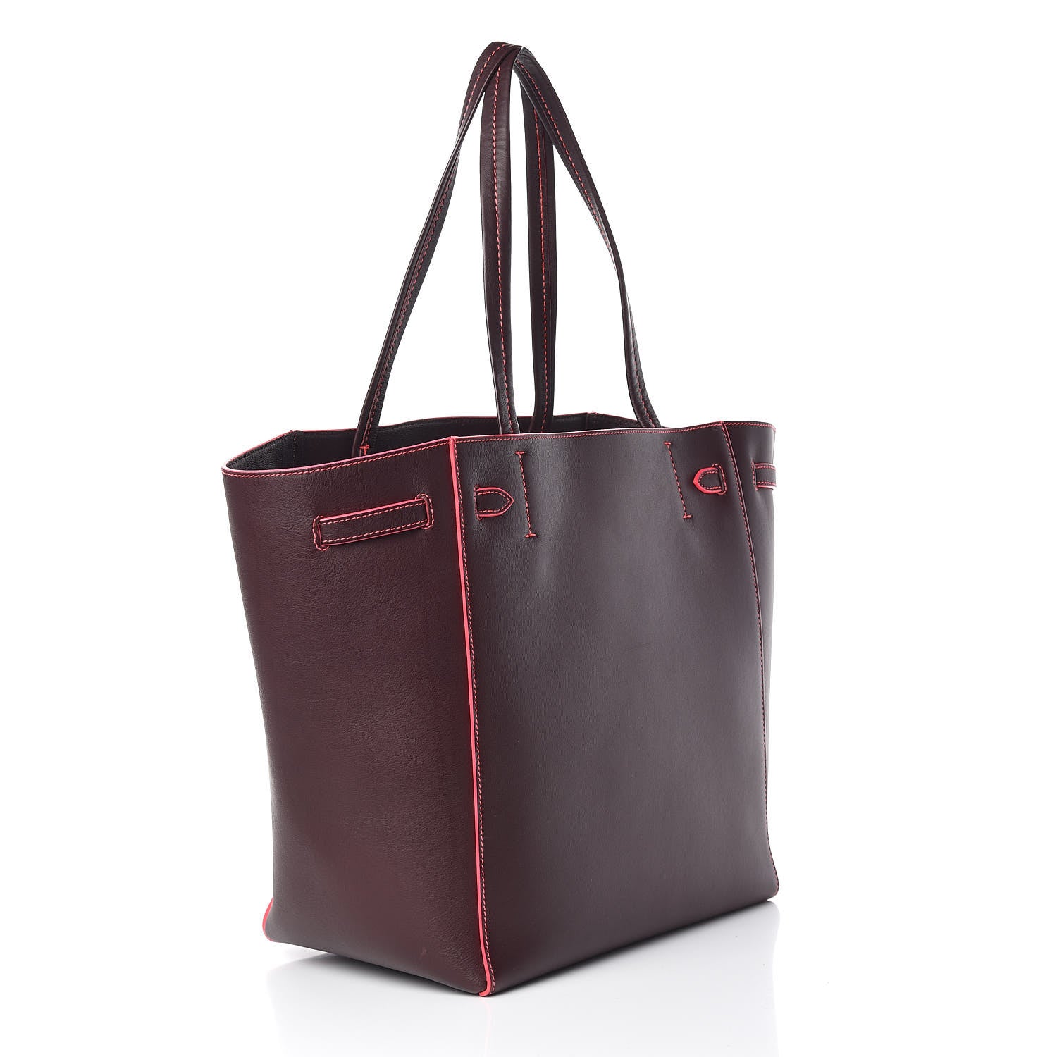 Celine Smooth Calfskin Small Tassel Cabas Phantom Burgundy Pink 3 of 14