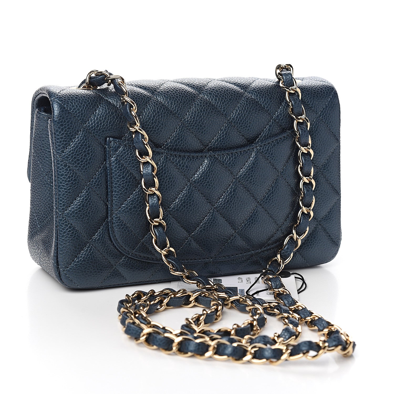 Chanel Iridescent Caviar Quilted Mini Rectangular Flap Dark Blue 2 of 10