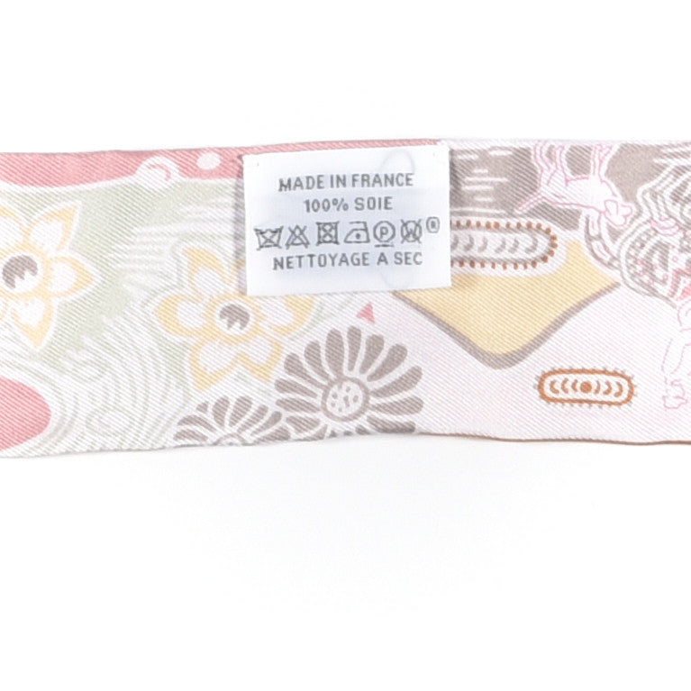 Silk Bingata Twilly Vieux Rose Vert De Eau