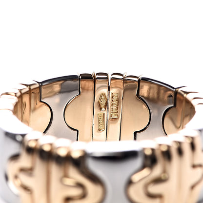 Bulgari Stainless Steel 18K Yellow Gold Parentesi Ring 54 6.75 4 of 5