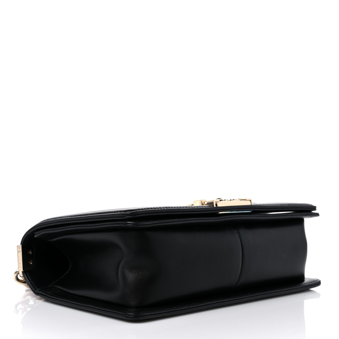 Lambskin Chevron Quilted Medium Boy Flap Black