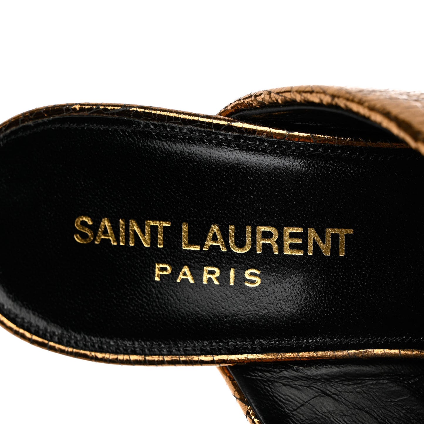 Metallic Supercrack Calfskin LouLou 95 Mule Sandals 37 Chestnut