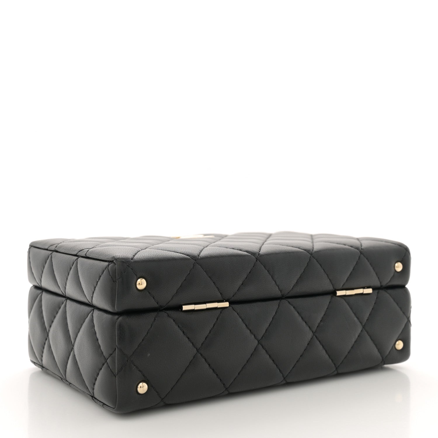 Chanel Lambskin Quilted Small CC Top Handle Box Bag Black 4 of 12