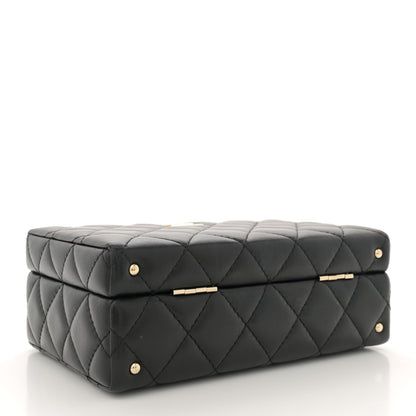 Chanel Lambskin Quilted Small CC Top Handle Box Bag Black 4 of 12