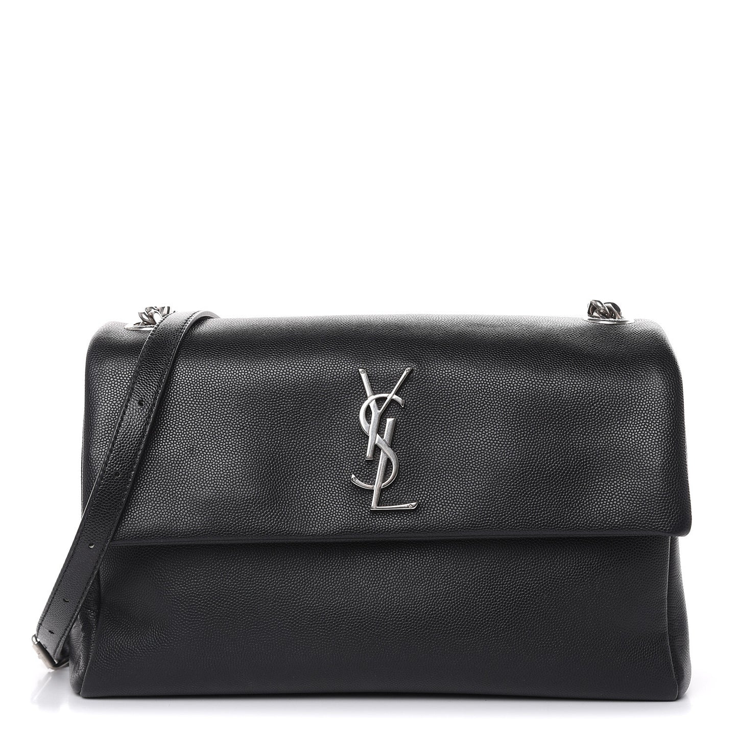 Grain De Poudre Medium West Hollywood Monogram Fold-Over Black