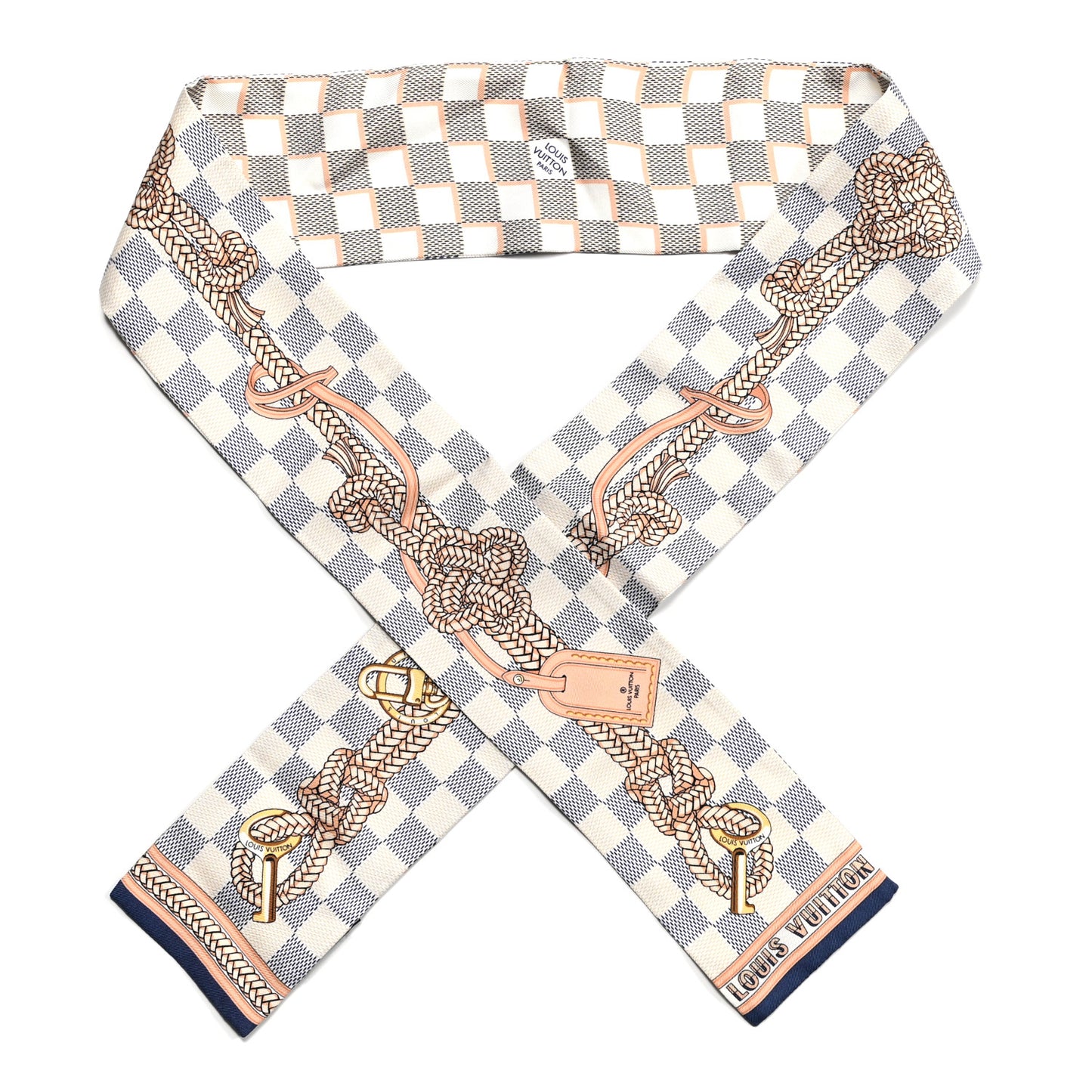 Silk Damier Azur Infinity Bandeau Azure Blue