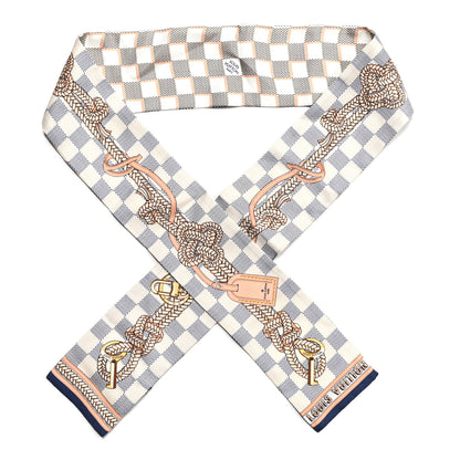 Louis Vuitton Silk Damier Azur Infinity Bandeau Azure Blue 1 of 3