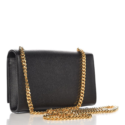 Saint Laurent Grain De Poudre Small Monogram Kate Satchel Black 4 of 8