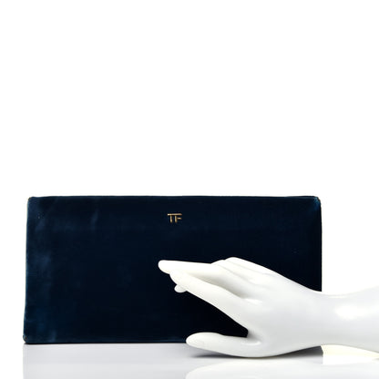 Tom Ford Velvet Flat Clutch Blue 2 of 7