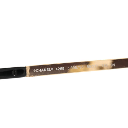 Chanel Round Sunglasses 4269 Black and Gold 5 of 6