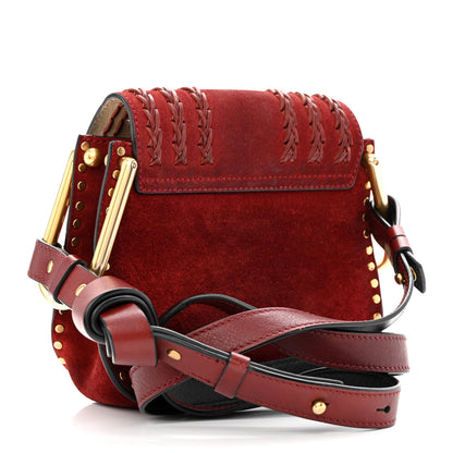 Chloe Suede Calfskin Braided Mini Hudson Shoulder Bag Sienna Red 3 of 10