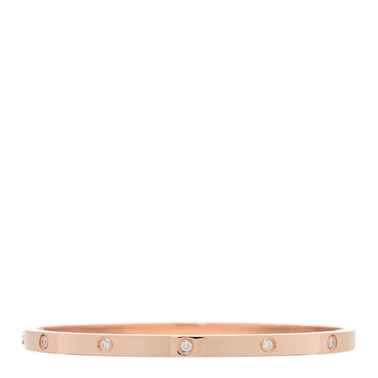 18K Pink Gold 10 Diamond Small LOVE Bracelet 16