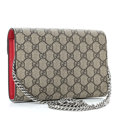 Gucci GG Supreme Monogram Mini Dionysus Chain Wallet Beige Vulcanic Red 2 of 4