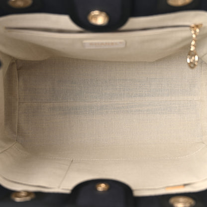 Chanel Mixed Fibers Small Deauville Tote Navy 6 of 11