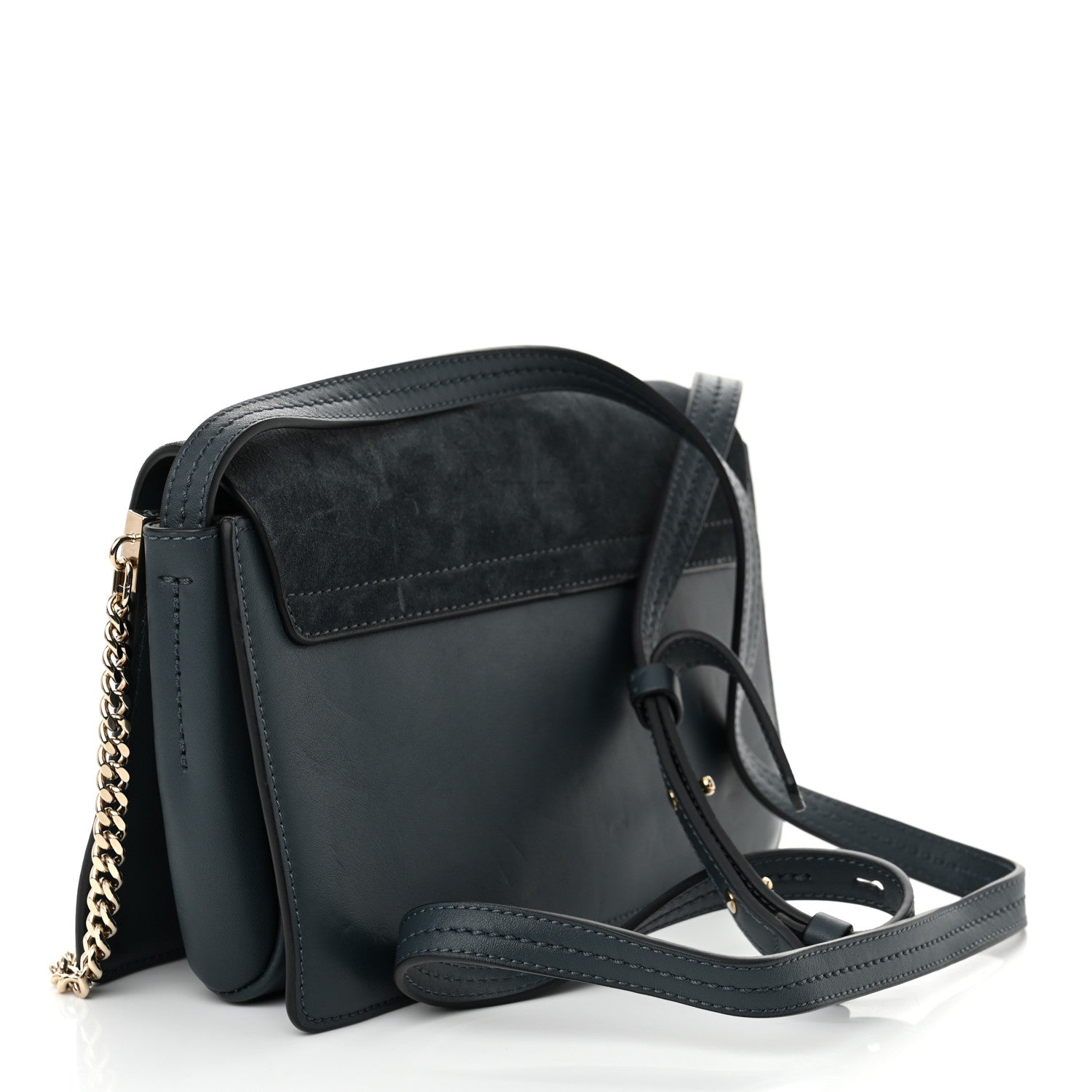 Chloe Suede Calfskin Small Faye Shoulder Bag Silver Blue 3 of 10