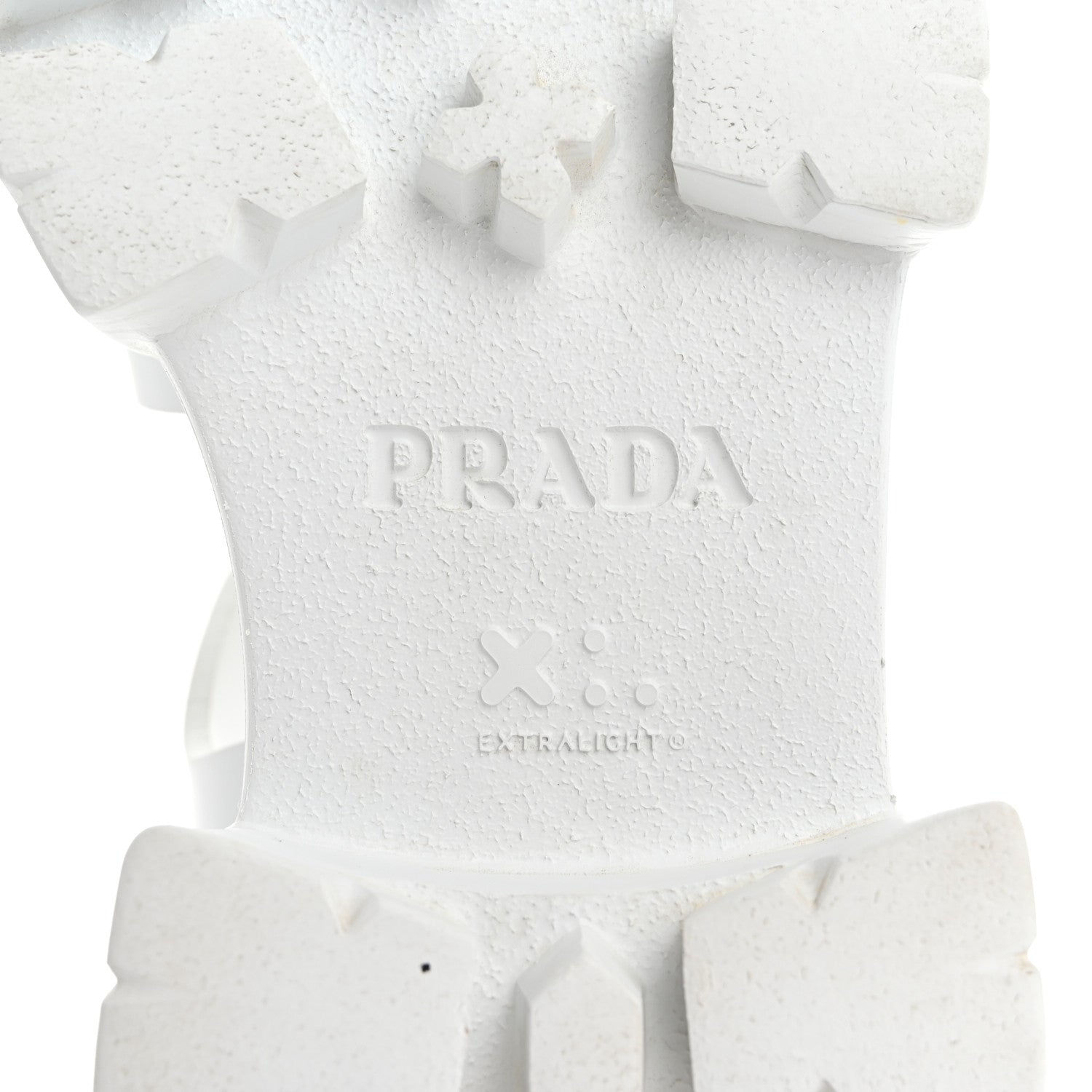 Prada Foam Rubber Metal Triangle Logo Monolith 55mm Cage Sandals 40 White 7 of 10