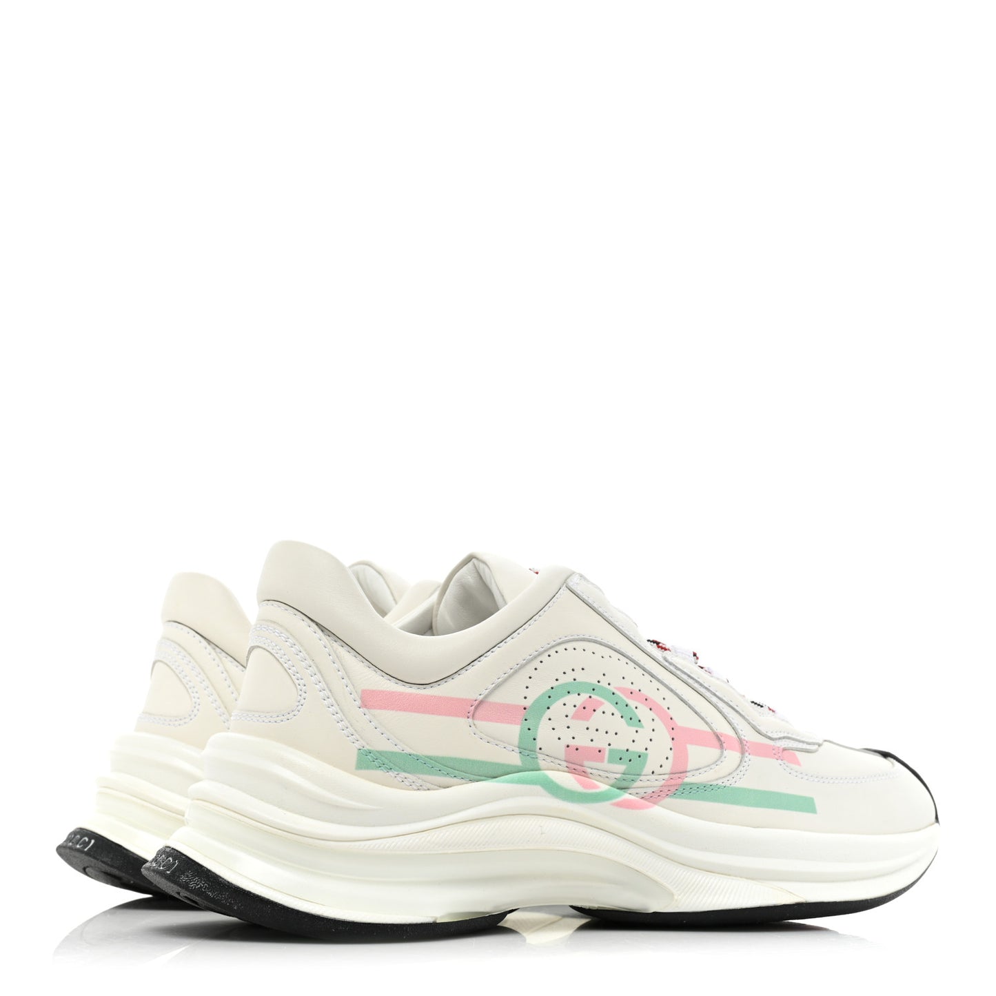 Ultralight Plutone Calfskin Womens Gucci Run Sneakers 37.5 Great White