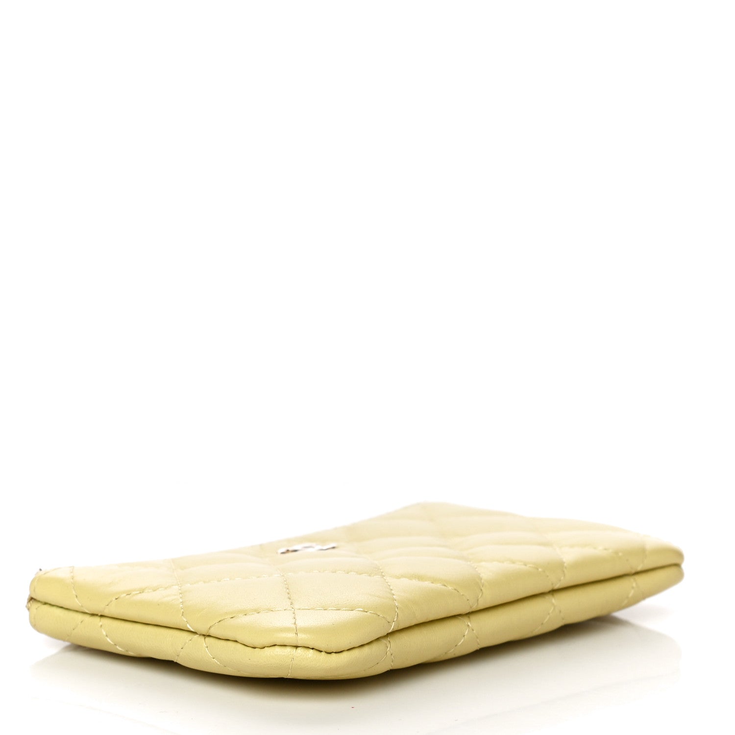 Chanel Lambskin Quilted Small Cosmetic Case Yellow 4 of 8