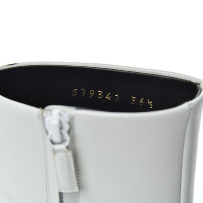 Balenciaga Calfskin Varenne BB Double Square Booties 36.5 White Gold 8 of 21