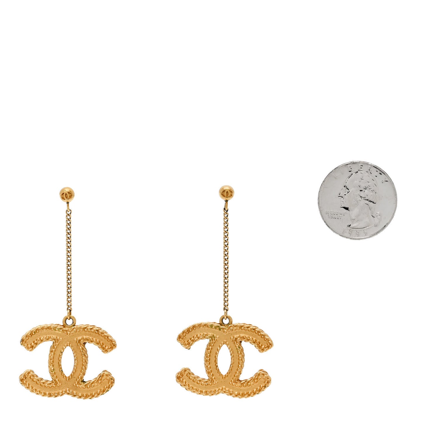 CC Drop Earrings Matte Gold