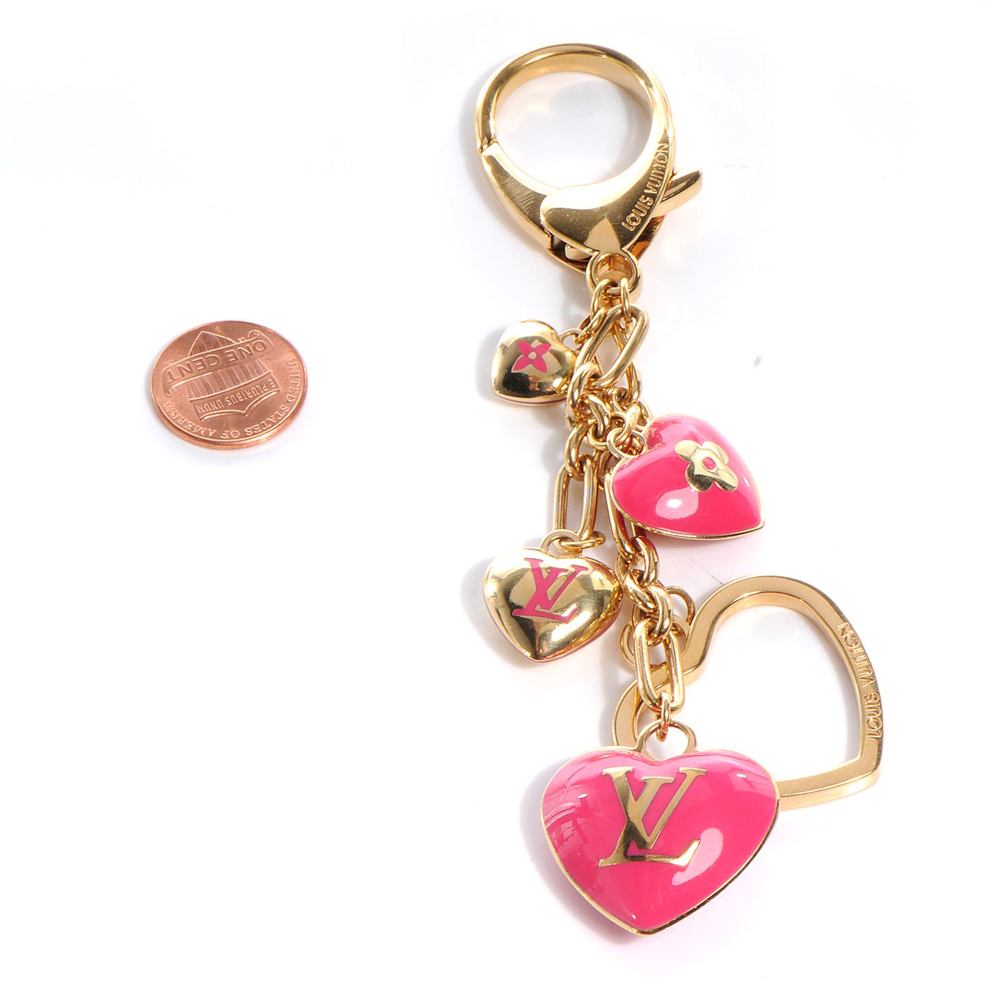 Coeurs Heart Bag Charm Key Holder Pink