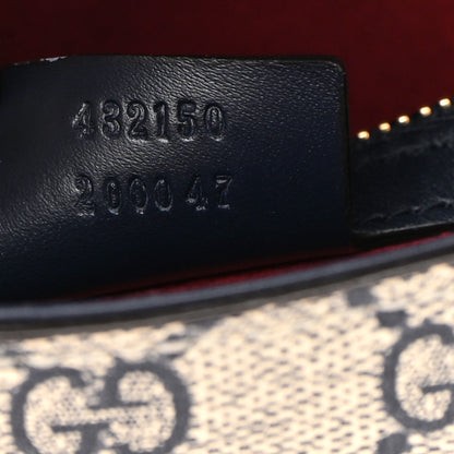 Gucci GG Supreme Monogram Small Messenger Shoulder Bag Beige Blue Navy 7 of 16