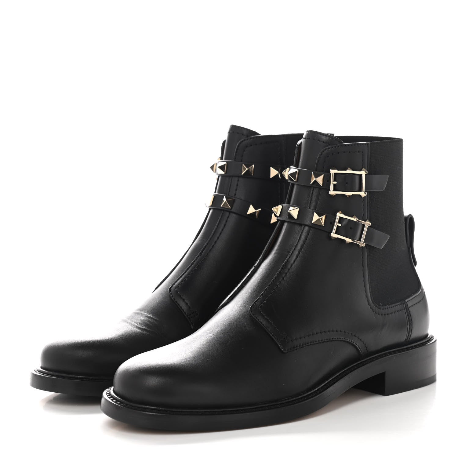 Valentino Garavani Calfskin Rockstud 20mm Ankle Boots 35 Black 3 of 8