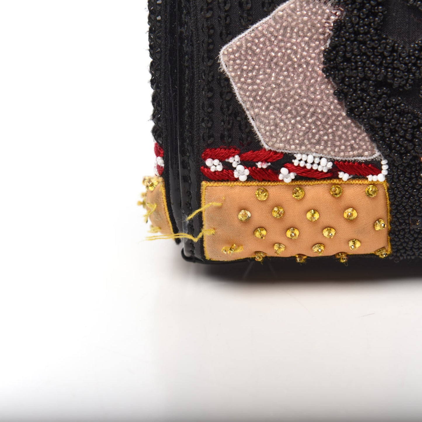 Patent Beaded Medium Lady Dior Black Multicolor