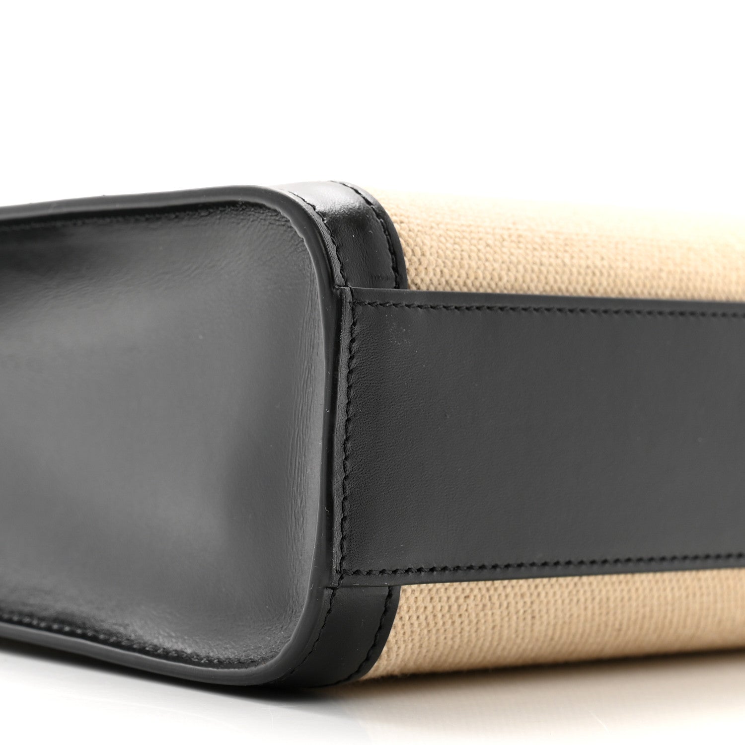 Celine Canvas Calfskin Small Vertical Cabas Vanilla Black 9 of 12