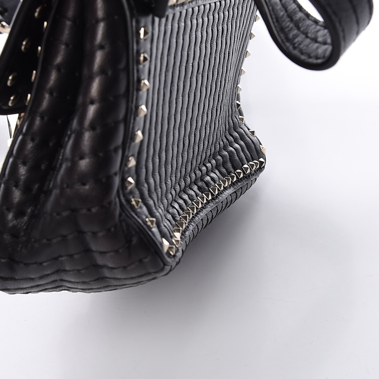 Valentino Garavani Lambskin ZiggyStud Rockstud Convertible Crossbody Belt Bag Black 12 of 12
