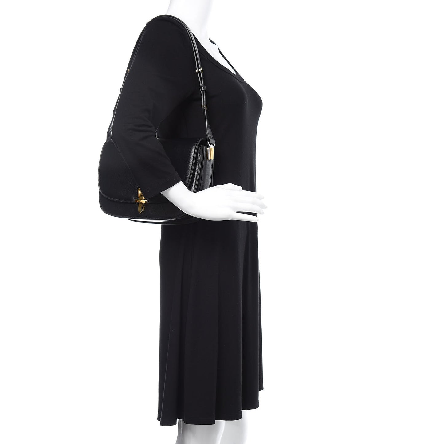 Azalea Calfskin Small Sylvie 1969 Flap Messenger Bag Black