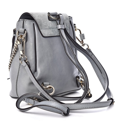 Chloe Suede Calfskin Mini Faye Backpack Cloudy Blue 4 of 15