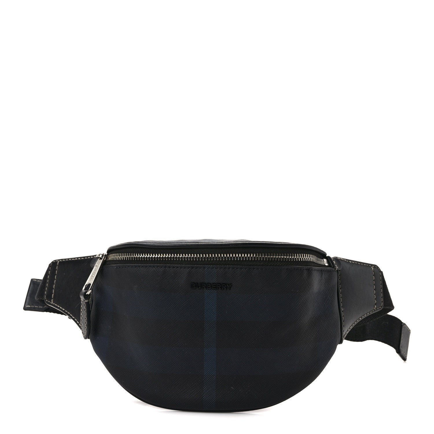 Burberry E-canvas Check Cason Mini Bum Bag Navy Blue 1 of 9