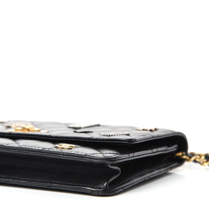 Chanel Aged Calfskin Lucky Charms Casino 2.55 Reissue Wallet on Chain WOC Black 9 of 11