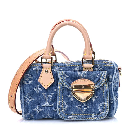 Louis Vuitton Monogram Denim Nano Speedy Blue 1 of 9