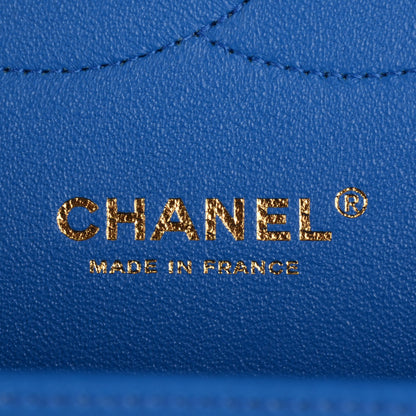 Chanel Lambskin Quilted Jumbo Double Flap Bright Blue 7 of 9