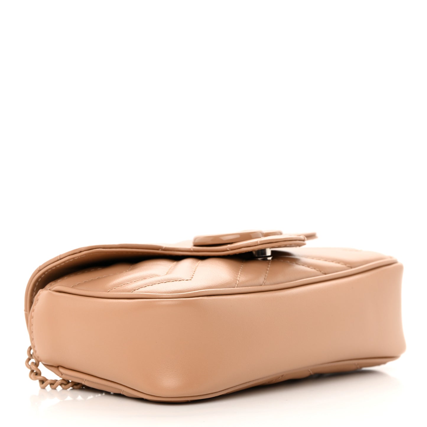 Calfskin Matelasse Monochrome Super Mini GG Marmont Shoulder Bag Camelia