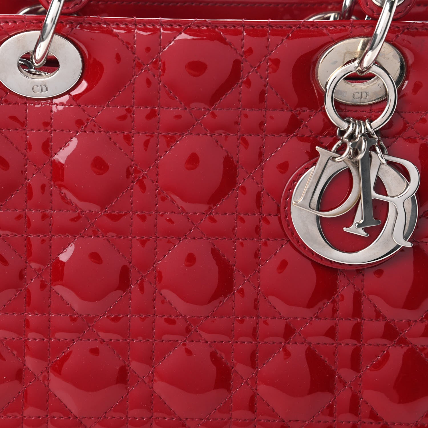 Christian Dior Patent Cannage Medium Lady Dior Red 10 of 10