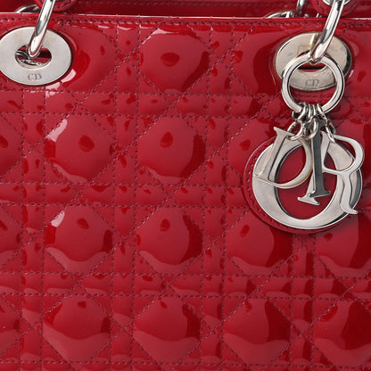 Christian Dior Patent Cannage Medium Lady Dior Red 10 of 10