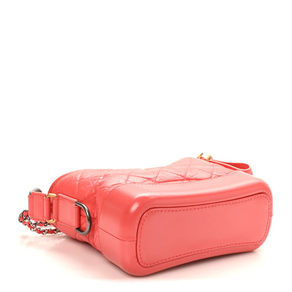 Chanel Aged Calfskin Quilted Small Gabrielle Hobo Coral 4 of 10