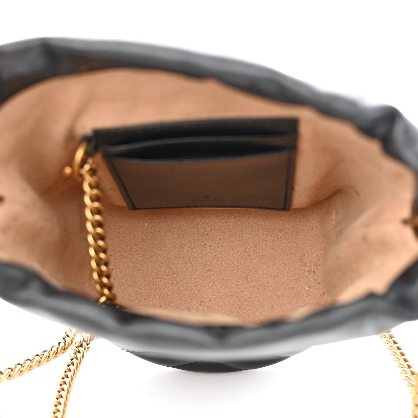 Calfskin Matelasse Mini GG Marmont 2.0 Bucket Bag Black
