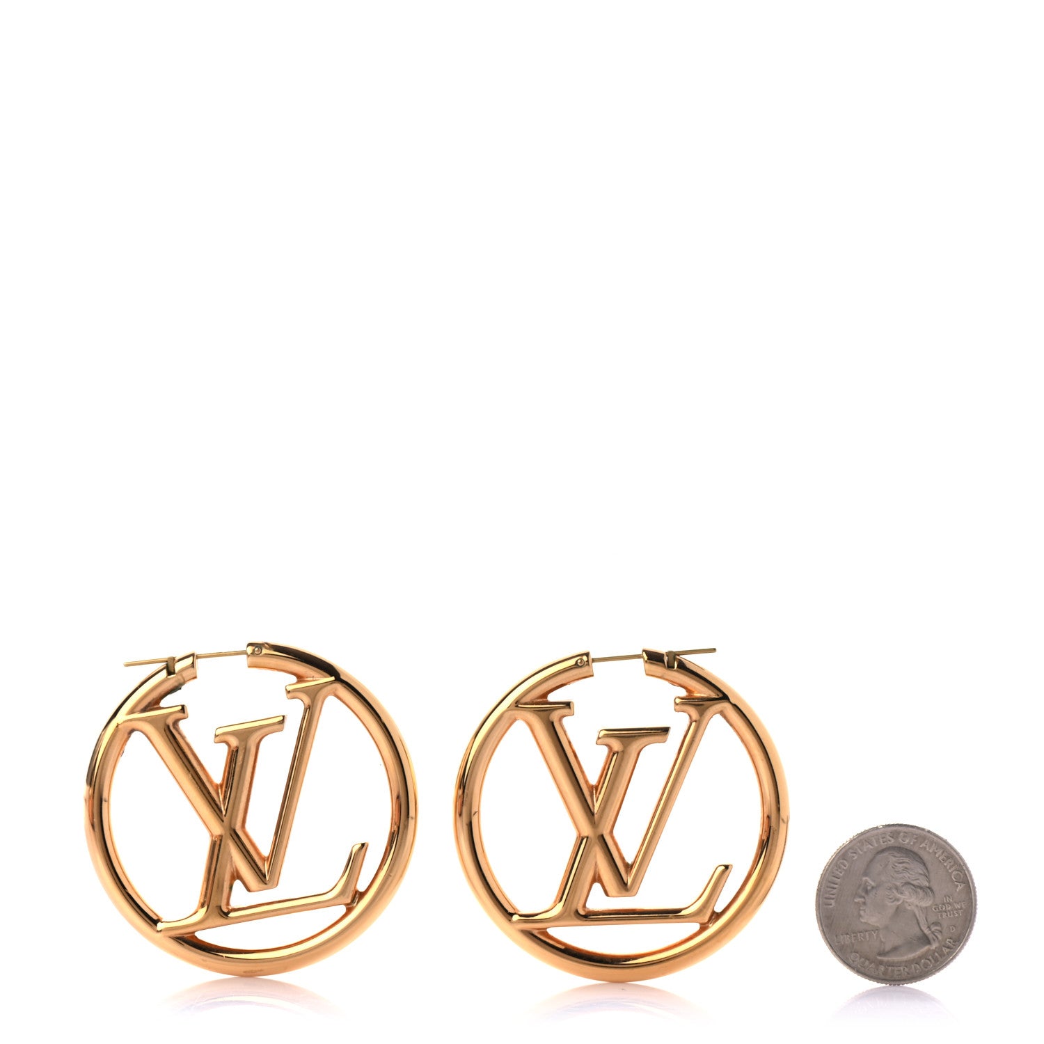 Louis Vuitton Metal Louise Hoop Earrings Gold 2 of 4