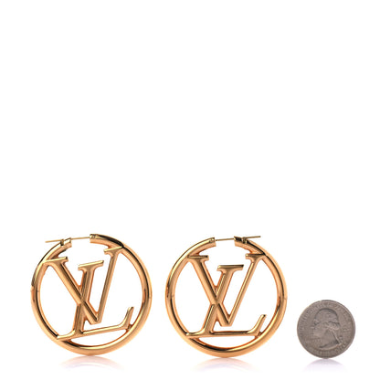 Louis Vuitton Metal Louise Hoop Earrings Gold 2 of 4
