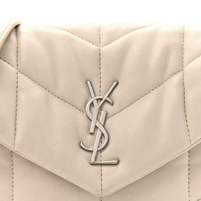 Saint Laurent Lambskin Quilted Toy Loulou Puffer Monogram Chain Satchel Crema Soft Crema Soft 8 of 14