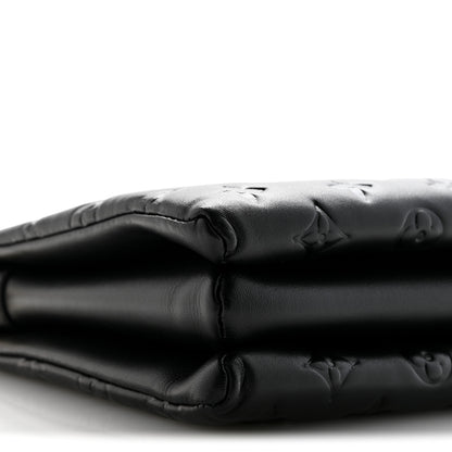 Louis Vuitton Lambskin Embossed Monogram Coussin PM Black 8 of 10