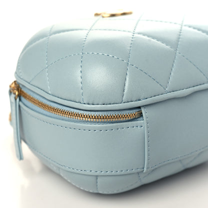 Chanel Lambskin Quilted Small CC Bubble Vanity Case Light Blue 8 of 9