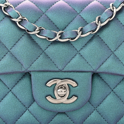 Chanel Iridescent Lambskin Quilted Mini Rectangular Flap Turquoise 8 of 11